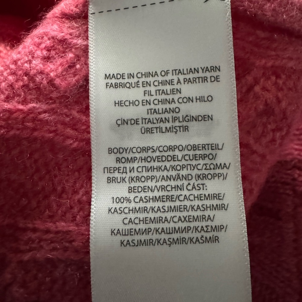 Polo by Ralph Lauren Cashmere Orange (More like Pink) Cable Knit Sweater - Picture 7 of 7